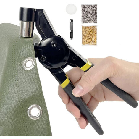 Complete Rivet and Pliers Kit – 200 Rivets (100 Silver, 100 Gold), 12 mm Eyelets – For Waterproof Tarps, Fabric, Leather and Banners (1/5)