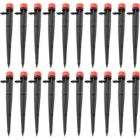 20 pcs 360° sprinklers with adjustable flow – UV-resistant plastic nozzles – For garden – Red