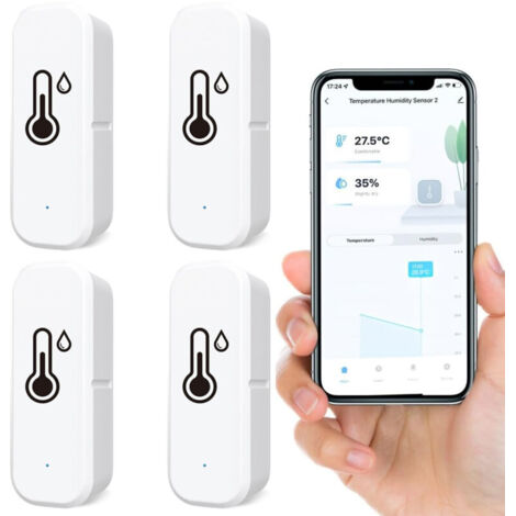 4-Pack Smart WiFi Thermometer Hygrometers – Indoor/Outdoor Temperature and Humidity Sensors, Bluetooth, Remote Control via App (1/5)