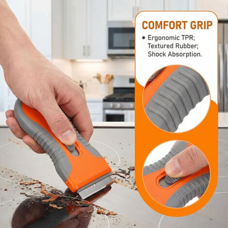 Short Extendable Scraper 2-Piece Telescopic Scrapers – 10 Plastic Blades + 10 Metal Blades ...