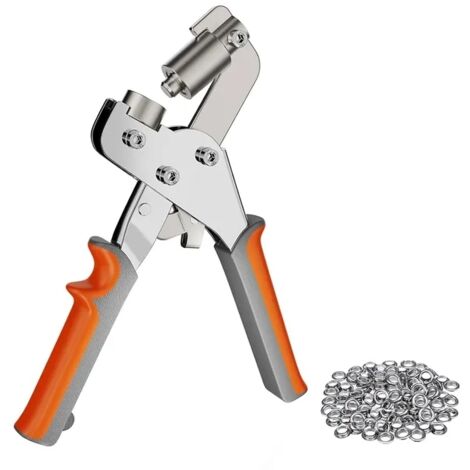 Magnetic Punch Tool + 100 Metal Eyelets 10.5 mm – For Tarps, PVC and Advertising Fabric – Practical Tool Kit (1/5)