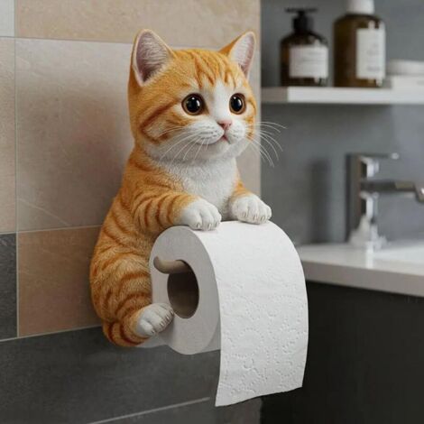 3D Cat Toilet Paper Holder – Cute Wall-Mounted Decor, Unique Gift for Cat Lovers (1/5)