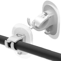 2-Pack Self-Adhesive Supports for Curtain Rod – Adjustable, Drill-Free, White