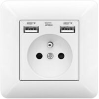 Wall Socket with 2 USB Ports and AC Outlet 110-250V – USB Charging Socket