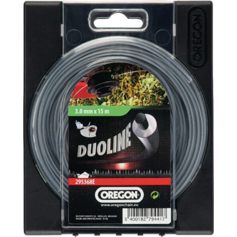 Fil débroussailleuse Rond Duoline Transparent/Noir ø3.0mm/15m Oregon 295368E