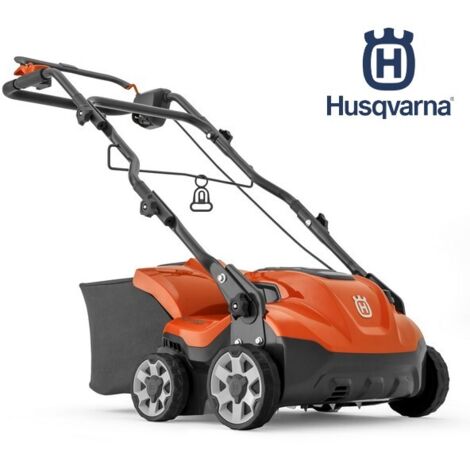 Husqvarna – Scarificateur électrique 1600W – Largeur de travail 38cm – Profondeur réglable - Capacité bac 45l – 2 en 1 scarification/émoussement - S138C
