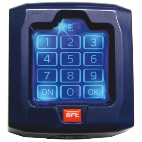 BFT – Clavier électronique digicode radio 433.92 MHz – Alimentation 2 piles CR123A – Portée 100 mètres – Touches rétroéclairées
