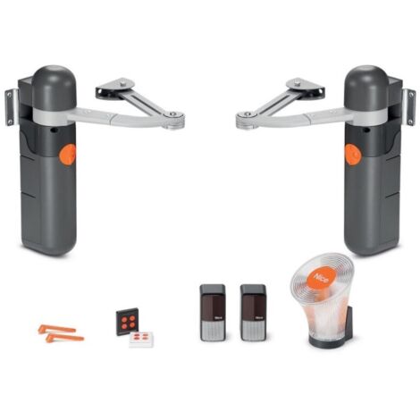 Nice – Kit de motorisation de portail – Charge maximale 100 kg – Largeur maximale 1,6 m – Technologie BUS à 2 fils pour installation simplifiée