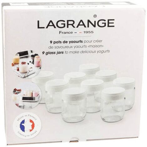 LOT DE 9 POTS POUR YAOURTIERE V2 POUR PETIT ELECTROMENAGER LAGRANGE - 430301 (1/2)