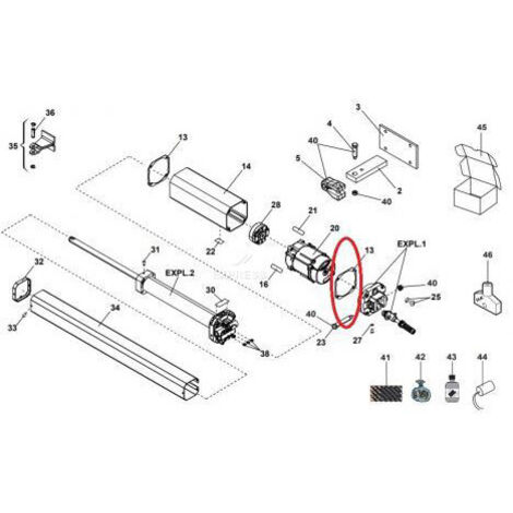Joint d'étanchéité pour vérins hydrauliques FAAC 400/402/422 – Forme carrée 84,7mm – Pièce détachée originale – 70991015