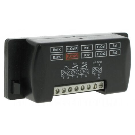 Nice – Récepteur radio pour motorisation 433,92 MHz – 2 canaux 12/24 V – Protection IP53 pour intérieur et extérieur – Décodification numérique 52 bits - FLO2XR