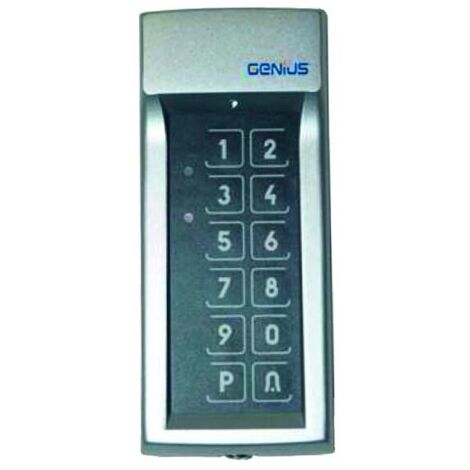 Genius – Clavier à code radio 12 touches – Émetteur mural 4 canaux – Fréquence 868MHz – Boîtier ABS antichoc – Alimentation 9V - G-CODE4R