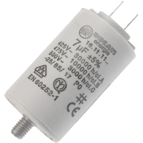 Condensateur de démarrage 7UF (416171164) Sèche-linge CANDY, ARISTON HOTPOINT, INDESIT, WHIRLPOOL