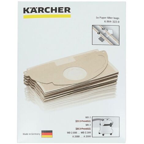 Lot de 5 sacs en papier pour aspirateurs Eau et Poussière Karcher (1/5)