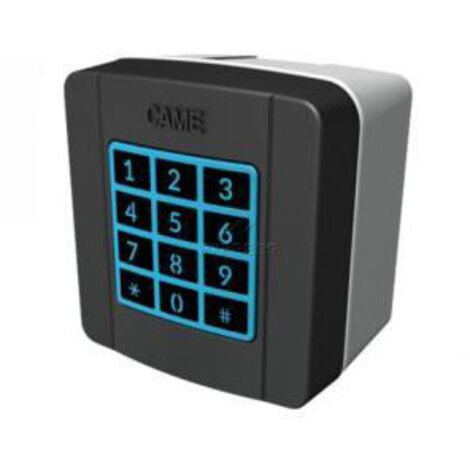 Came – Clavier à code radio rétro-éclairé 25 codes – Fréquence 433.92 Mhz – Indice de protection IP54 – Portée 80 mètres