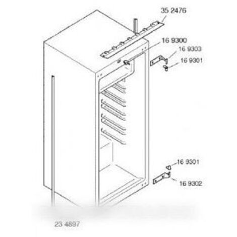 Bosch – Charnière inférieure pour réfrigérateur – Pièce détachée compatible – Modèles : FI140B31, FI140B32, FI140B43, FI140B44, FI152B31