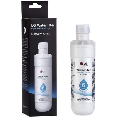 LG – Filtre à eau LT1000P pour réfrigérateurs américains – Capacité de 757 litres – Débit 1,9 litres/min – Remplacement tous les 6 mois