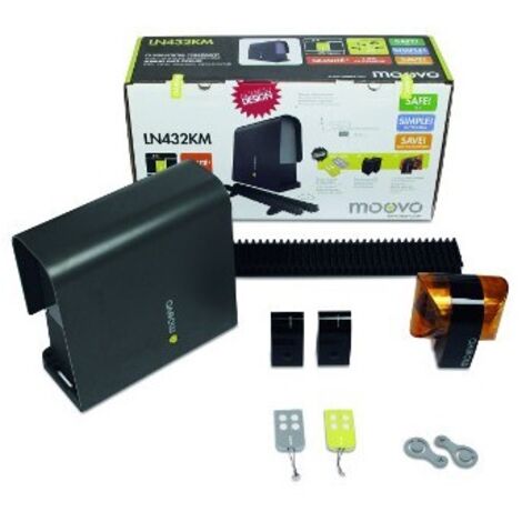 Kit de motorisation de portail coulissant LN432KM – Longueur 5m – Charge 300kg – Technologie Bus 2 fils – Ouverture piéton et détection d'obstacles – Moovo
