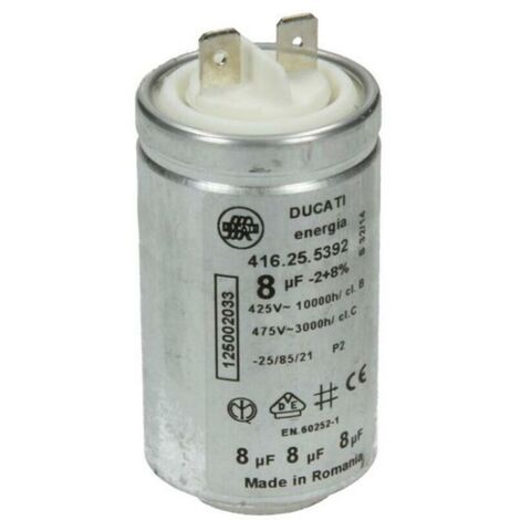 Condensateur 8MF 450V (280345-46819) (1250020334) Sèche-linge 2803454016417205569 FAURE, ARTHUR MARTIN ELECTROLUX, ELECTROLUX,