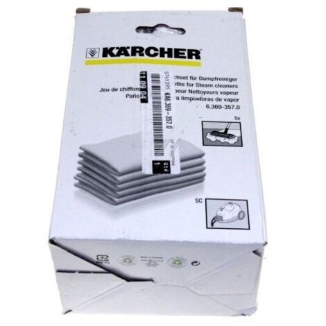 Kärcher – Lot de 5 lingettes pour nettoyeur vapeur – Compatible modèles SC800 et SC1020 – Nettoyage en profondeur – Pour surfaces délicates