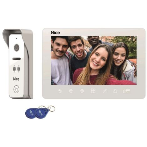 Nice – Visiophone filaire avec caméra HD – Moniteur intérieur avec écran haute-résolution – Alimentation secteur – Communication vidéo 60s (1/4)