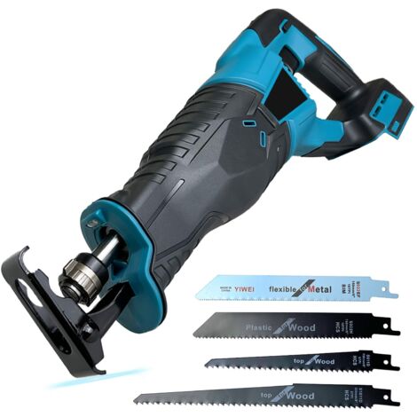 Sega a gattuccio senza fili, motore brushless, velocità variabile da 0 a 3500 corse al minuto, cambio lama senza attrezzi, 4 lame per legno/metallo/PVC (batteria non inclusa)