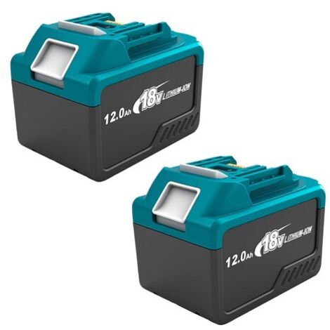 Makita 18V 12,0Ah Ersatz-Lithium-Ionen-Akku (2er-Pack) Kompatibel mit Makita 18V BL1860B, BL1815, BL1820, 1830B, 1840B und 1850B Werkzeugen und Ladegeräten (Blau)