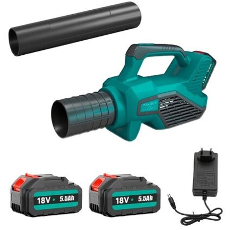 18V Akku-Laubbläser mit 2 x 5500mAh Akkus, maximalem Luftdurchsatz von über 530 CFM, variabler Geschwindigkeit und bürstenlosem Motor, ideal für Schnee, Staub und Schmutz. (1/5)