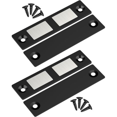 Ultradünner, leistungsstarker 13-kg-Magnet-Schranktürverschluss von Jiayi (2er-Pack) – Magnetverschluss für Schranktüren, Schiebetüren, Küchenschränke, Schubladen, Möbel, Schwarz