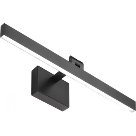 50 cm LED-Badezimmerspiegelleuchte, 12 W, IP44 wasserdicht, 180° drehbar, moderne Badezimmerspiegelleuchte, Kaltweiß (6500 K), Schwarz