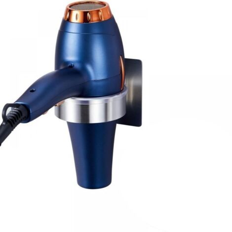 Wandmontierter Haartrocknerhalter, Haartrocknerhalter, einfach zu installierender, selbstklebender Haartrocknerhalter für Badezimmer und Friseursalons (Silber) (1/5)