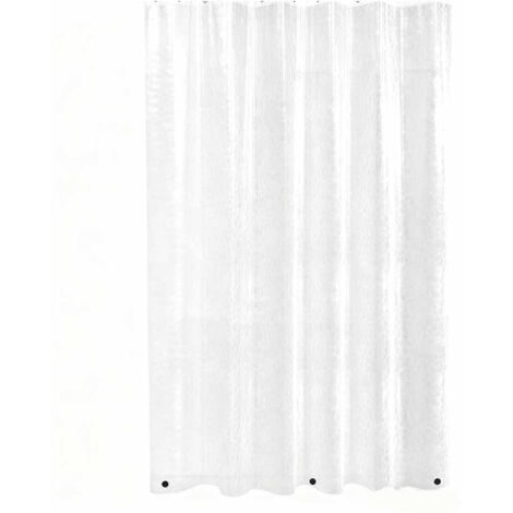 Halbtransparenter und wasserdichter EVA-Badezimmervorhang, 180 x 200 cm, magnetisches Gegengewicht am unteren Rand, 3D-Wasserwürfelmuster, geeignet für Badewannen.
