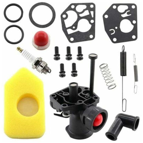 Vergaser-Reparatursatz für Briggs & Stratton Rasenmäher 499809 498809A 494406 und Luftfilter 698369, Reglerfeder 691859 692211, Membran 795083 495770