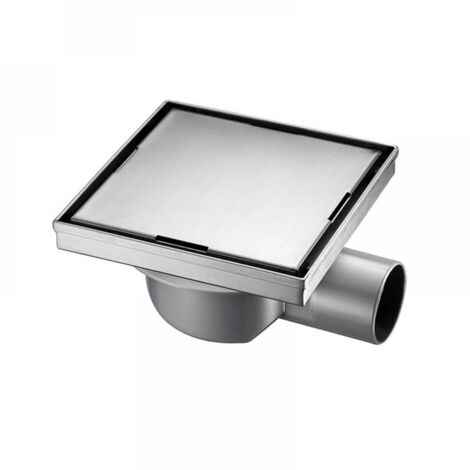10 cm (4 Zoll) quadratischer Duschablauf aus Edelstahl mit Haarfilter, Edelstahlfarbe (1/5)