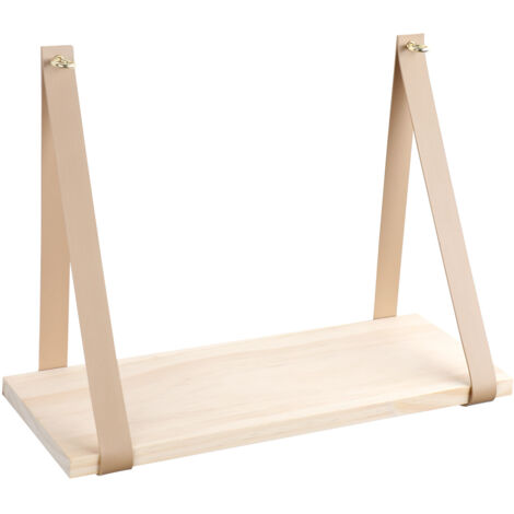 Beigefarbener Lederregalträger, robust und langlebig, ideal für Wohnzimmer, Schlafzimmer und als Wanddekoration