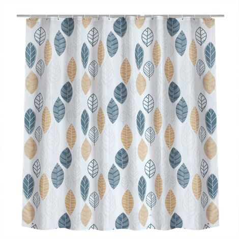 Wasserdichter, schimmelresistenter Duschvorhang aus Stoff mit Haken, antibakteriell, maschinenwaschbar, 120 x 180 cm
