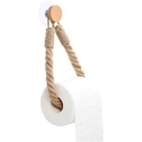Vintage-Toilettenpapierhalter aus Holz mit Seil, böhmische Dekoration für Badezimmer und Toilette, kein Bohren erforderlich