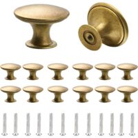 Set mit 12 eleganten Vintage-Schrankknöpfen aus antikem Messing, runde Schrankknöpfe, antike Messingknöpfe, 30 mm Vintage-Möbelgriffe aus Messing für Küchenschränke
