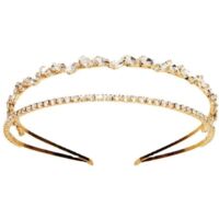 Modische Modische Kopfbedeckung doppellagiges Strass Stirnband Ab