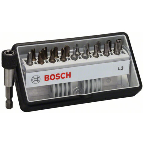Embouts de vissage courts qualité extra-dure Robust Line, set de 18 pièces + 1 (L) 25 mm, 18 + 1 pièce (1/4)