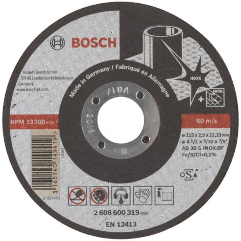 Bosch Disque à tronçonner droit Expert for Inox AS 30 S INOX BF 115 mm 22,23 mm 2,5 mm - 2608600319