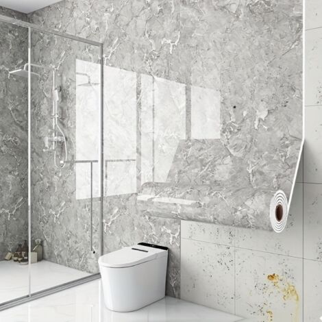 Set di 2 rotoli di carta da parati autoadesiva in vinile effetto marmo, 40 cm x 3 m - Adesivo rimovibile per pareti, pavimenti e soffitti