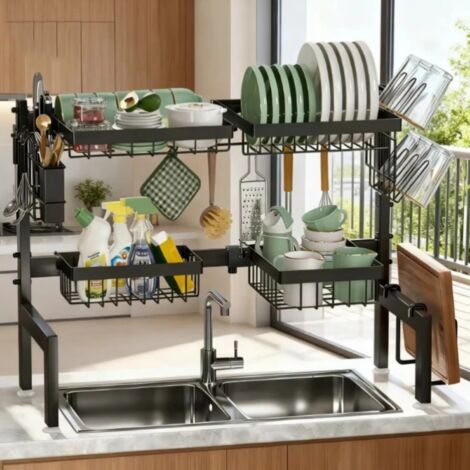 Scaffale contenitore estensibile da piano cucina – Ampio organizer multi-livello – Scolapentole