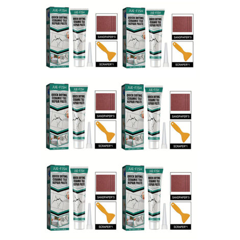 Pasta reparadora de grietas NICOLA de 6 tubos para muebles y azulejos, reparación rápida y sencilla de grietas