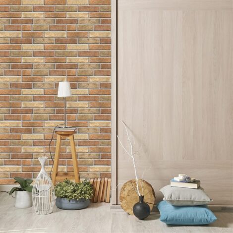 LZBARGON 10 Paneles de Pared Autoadhesivos 3D con Efecto Piedra – Papel Tapiz Recortable Ideal para Salas de Estar, Dormitorios, Oficinas y Hoteles