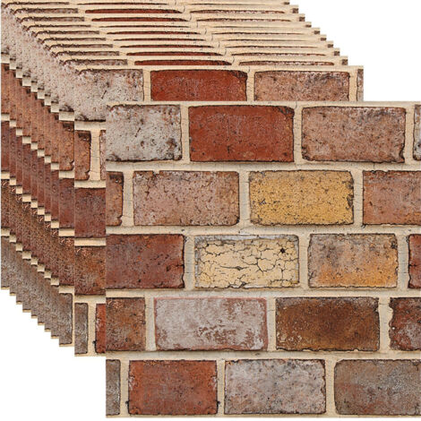 LZBARGON 10 Adhesivos de Pared con Efecto Piedra – Papel Tapiz de PVC Impermeable con Efecto Piedra Ideal para la decoración de paredes interiores y balcones (1/5)