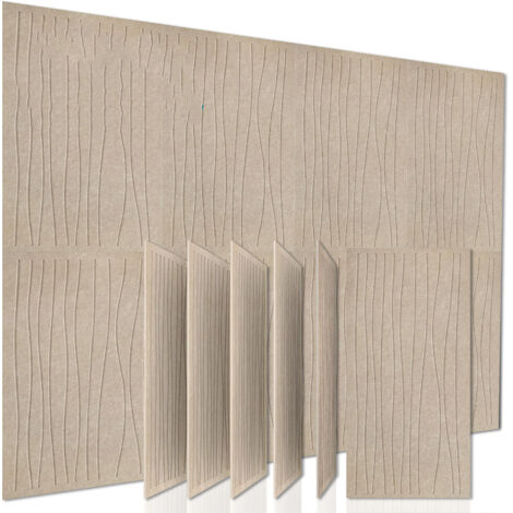 6 paneles insonorizantes autoadhesivos grandes, paneles decorativos de pared para oficina en casa, color camello oscuro, 30 x 60 cm