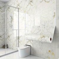 Papel pintado efecto mármol, 40 cm x 3 m, juego de 2 rollos, autoadhesivo, para salón, cocina y baño