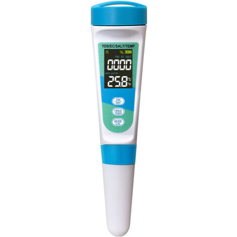 NICOLA 4-in-1 Water Quality Tester, Multifunctional Pen for Water Analysis, TDS/EC/Salt/Temperature, 17 x 3 x 1.5 cm (1/5)