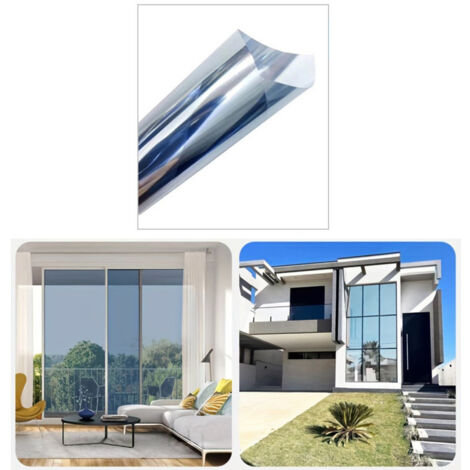 NICOLA Solar control film, window stickers for home and office, living room, bedroom, silver, 45 cm x 1 m